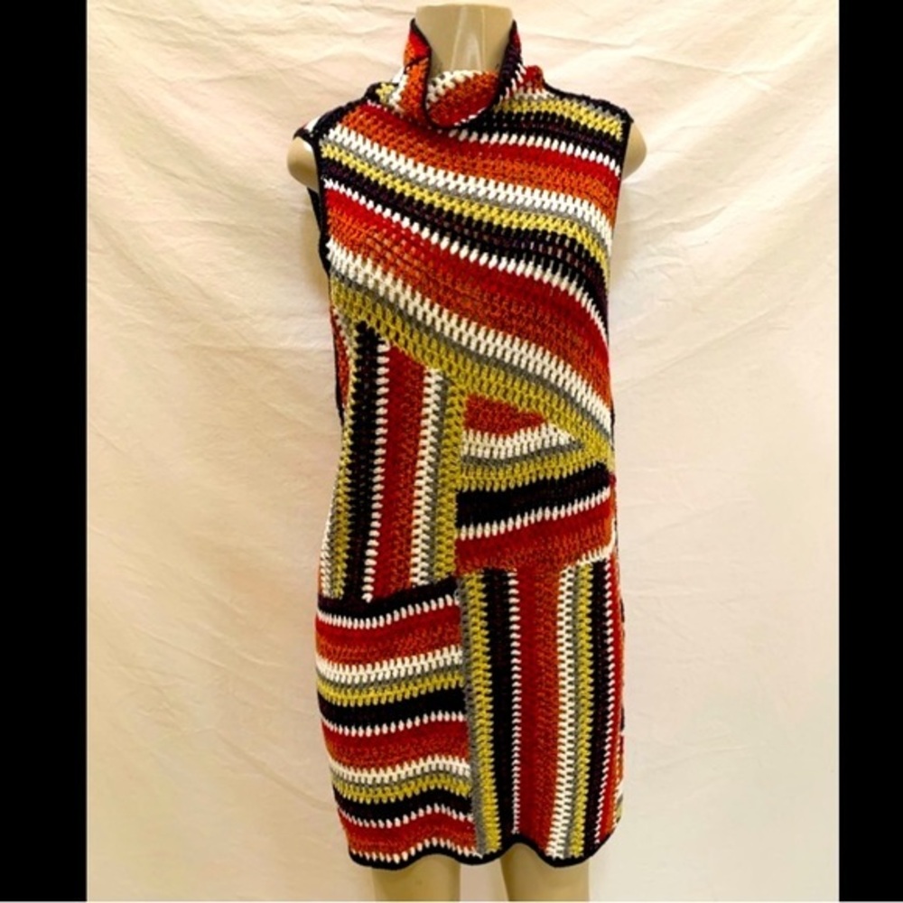 Free People Crochet Sleeveless Tunic Dress in Red, Black, White, Yellow, Olive